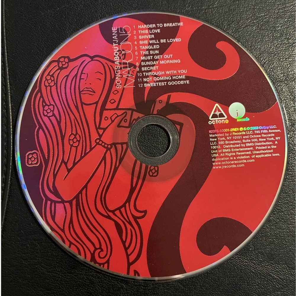 Maroon 5 Songs About Jane CD Disc Only 82376-50001-2RE1 Pop Rock 2002 Album